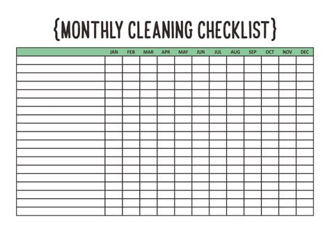 8 Best Images Of Printable Monthly Cleaning Checklist Monthly