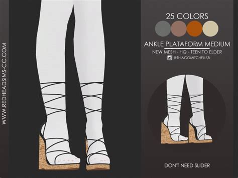 Ankle Platform By Thiago Mitchell At Redheadsims Sims 4 Updates