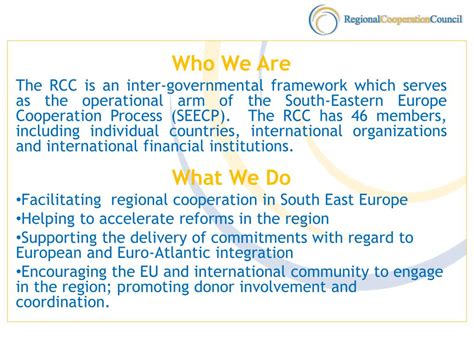 Ppt Regional Cooperation Council Powerpoint Presentation Free