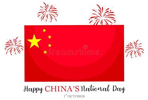 Happy China`s National Day Banner With Flag Of China In Circle Shape