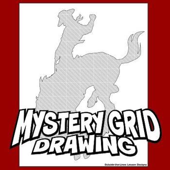 Mystery Grid Drawing Art Project Rodeo By Outside The Lines Lesson