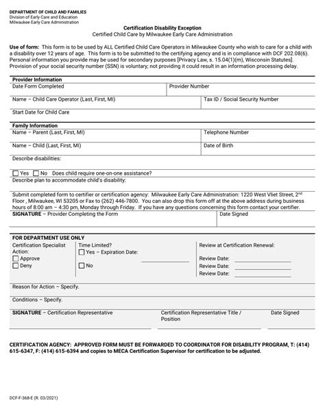 Form Dcf F 368 E Fill Out Sign Online And Download Printable Pdf