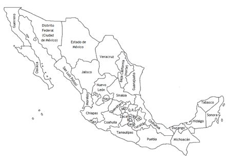 Mapa De Mexico Con Nombres Png 5 Png Image
