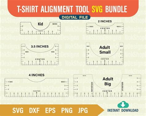 T-shirt Alignment Guide Bundle Tshirt Alignment Tool SVG DXF - Etsy Canada