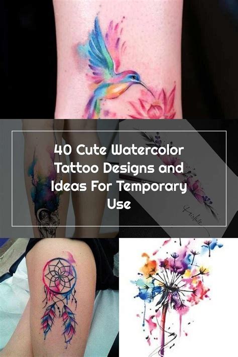 Watercolor Tattoos Temporary Tattoo Designs 40th Pins Ideas