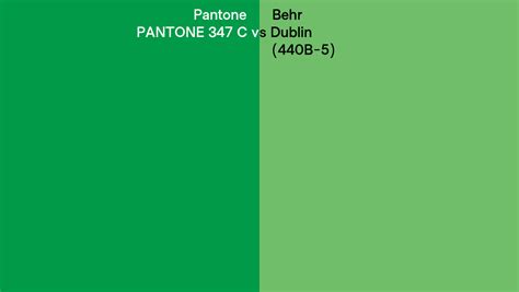 Pantone 347 C Vs Behr Dublin 440b 5 Side By Side Comparison
