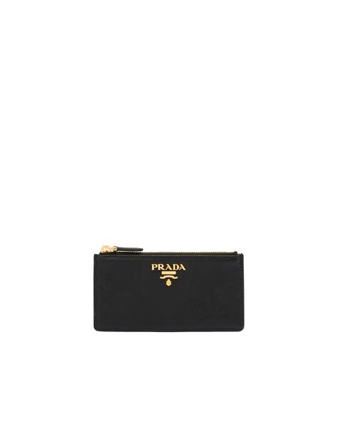 Black Saffiano Leather Card Holder Prada