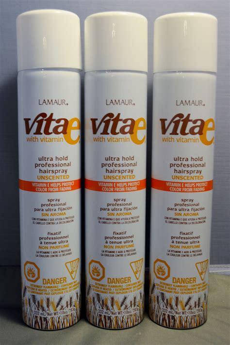 Lamaur Vita E Ultra Hold Pro Hair Spray Unscented 55 Voc 3 Pack