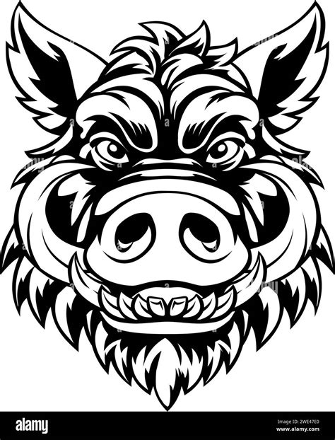 Boar Wild Hog Razorback Warthog Mascot Pig Cartoon Stock Vector Image