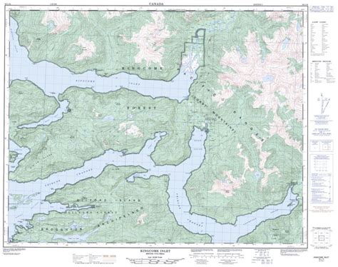 Topographic Map Of Kingcome Inlet Bc