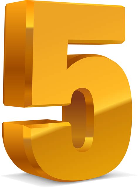 Free 3d Golden Number 5 13166887 Png With Transparent Background