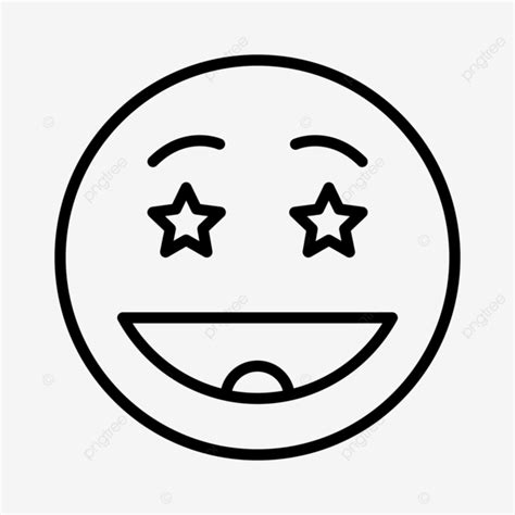 Excited Line Icon Vector Excited Face Happy Png And Vector With