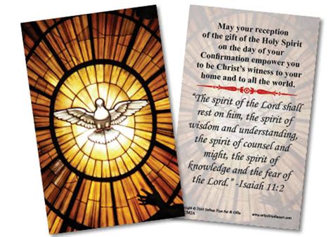Holy Spirit Confirmation Holy Card Catholic To The Max Online