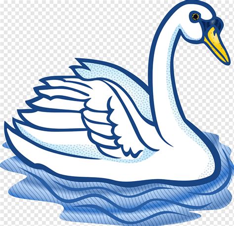 Burung Trumpeter Angsa Blue Swan Hewan Kartun Karakter Fiksi Png