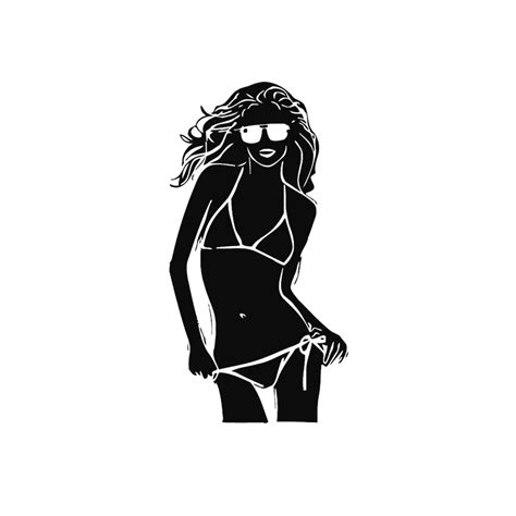 74141cm Hot Sexy Woman In A Bikini Car Stickers Funny Vinyl Decals Covering The Body Black