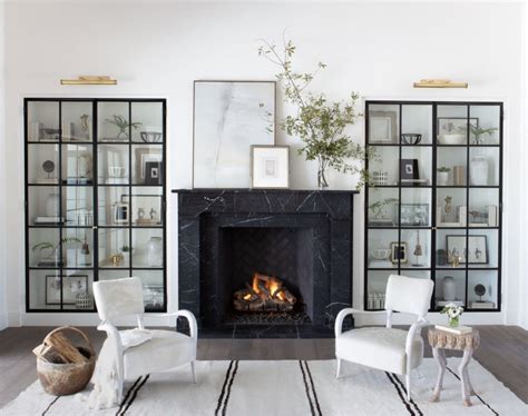 Black Marble Fireplace By Jaimee Rose Interiors Black And White
