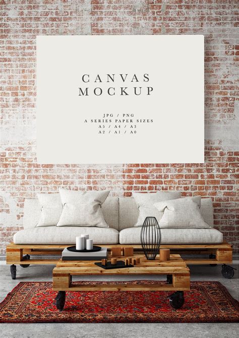 Sign up now to access your free images. Frame Mockup #184, Landscape Canvas Frame and Living Room ...