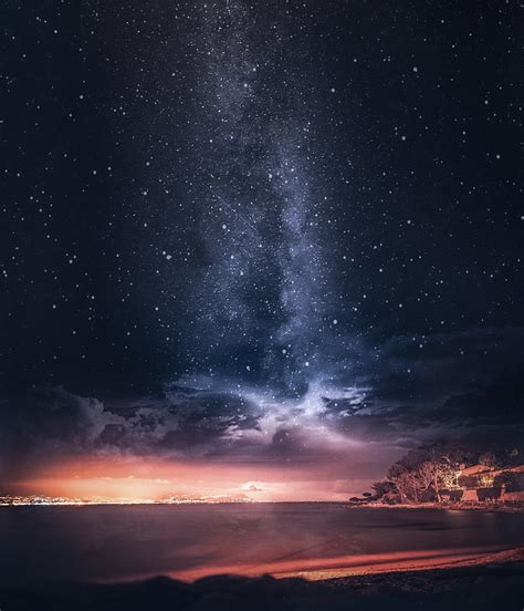 Beach Night Sky Wallpaper