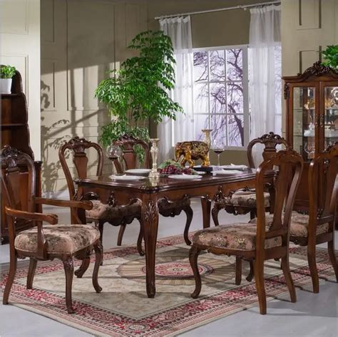 Antique Style Italian Dining Table 100 Solid Wood Italy Style Luxury Dining Table Set 5011a In