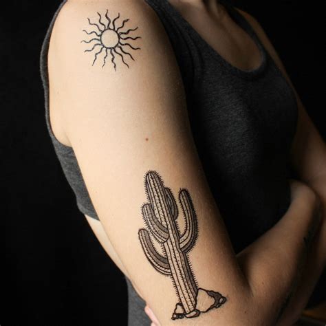 Cactus temporary tattoo / cactus tattoo / floral temporary tattoo / bohemian temporary tattoo / festival temporary tattoo / cactus gift. Saguaro Cactus & Stone Temporary Tattoo, Desert Scene ...