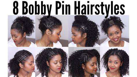 8 Bobby Pin Hairstyles On Natural Hair Flawlesshairstyle Youtube