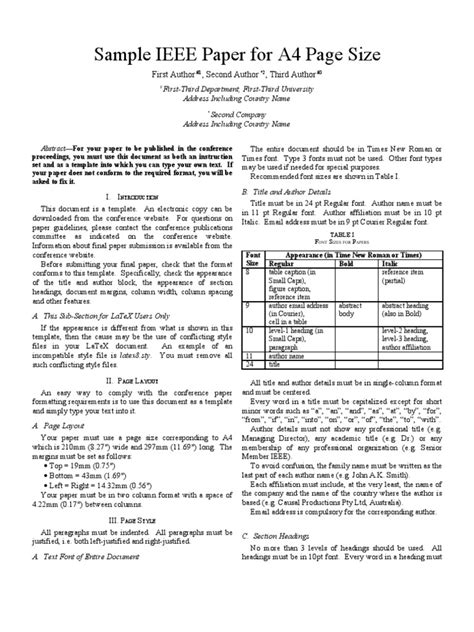 The format was created based on the chicago manual of style and is widely used by students and researchers in computer science and relevant technical fields. IEEE Paper Word Template A4 V3 | Typefaces | Paragraph