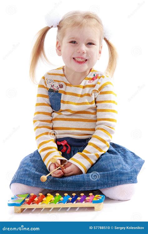 Girl Playing The Xylophone Stock Photo Image Of Caucasian 57788510