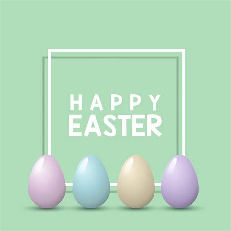 Easter Background with Pastel Eggs on White Frame 830018 Vector Art at