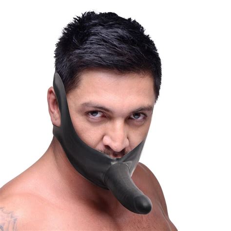 Face Fuk Strap On Black Dildo Mouth Gag Latex Sex Mask Head Harness Fetish Toy Ebay