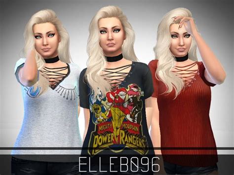 Tsr Elleb096s Grunge Lace Up Tshirt Outdoor Retreat Needed Sims