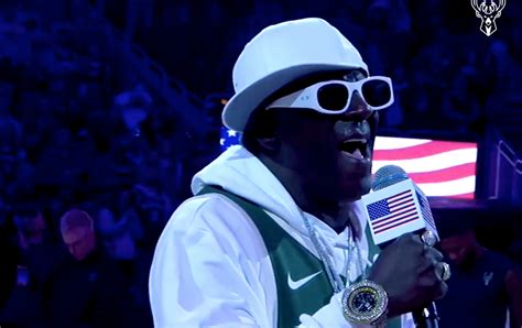 Flavor Flav Sings National Anthem At Milwaukee Bucks Game