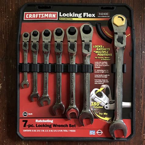 Craftsman 7 Piece Standard Flex Head Ratcheting Wrench Set 516 34in