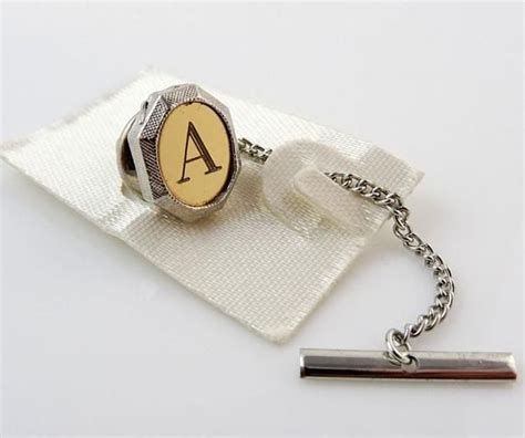 Vintage Tie Tack Tac Lapel Pin Letter A Initial Personalized Etsy