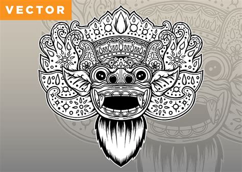 Vintage Balinese Barong Mask Graphic By Wodexz · Creative Fabrica