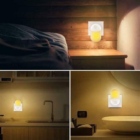Automatic Led Night Light Wall Plug In Warm Dusk To Dawn Sensor Light