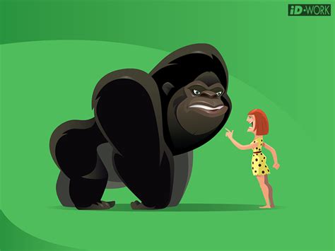 Cavewoman Blaming Gorilla By Id Work Illustration On Dribbble