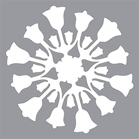 You can hang the snowflake on the wall, over the ceiling, windows and on the christmas tree. Paper Snowflake Pattern with Bells Cut out Template | Free ...