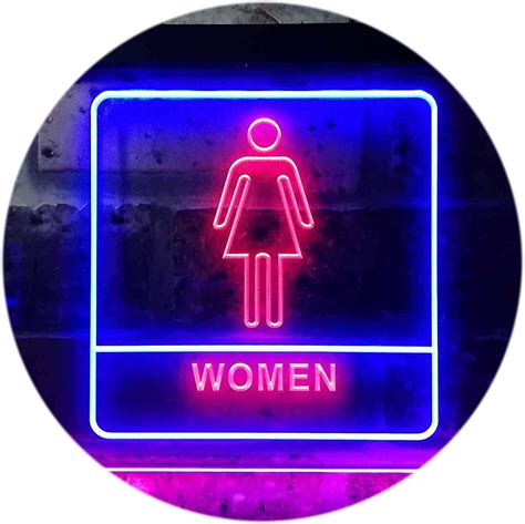 women bathroom restroom led neon light sign way up ts
