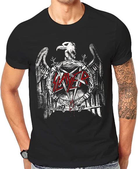 Schwarzes T Shirt Man Slayer Tee Shirt Cool Old Vintage Heavy Metal T