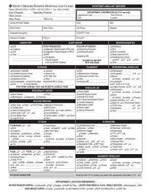 Fillable Online Trimofran Ancillary Service Request Form Trimofran