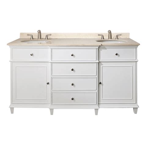 Includes white cabinet with authentic italian carrara marble countertop and white ceramic sink. 60 Inch Double Sink Bathroom Vanity with Choice of Top ...