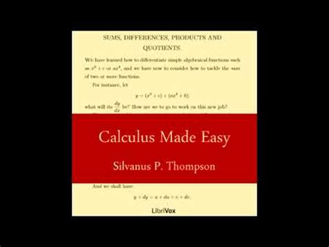 Calculus Made Easy By Silvanus P Thompson FULL AUDIOBOOK YouTube