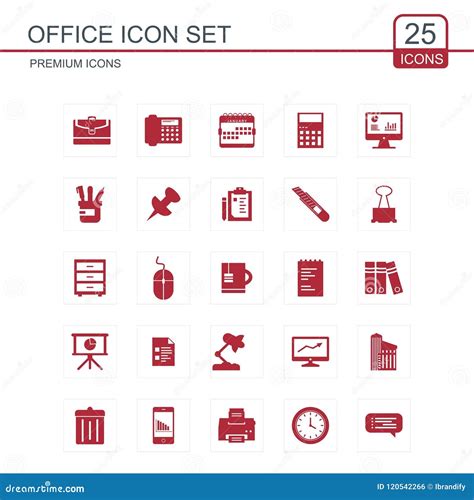 Office Icons Set Vector Stock Vector Illustration Of Employee 120542266