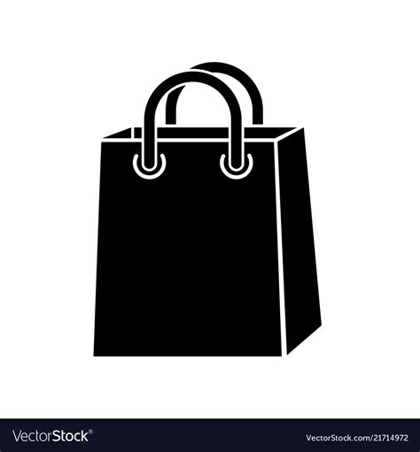 Shopping Paper Bag Pack Icon Simple Style Vector Image