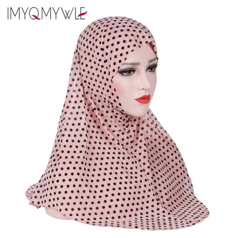 jersey turban muslim scarf women hijabs islamic chiffon dot head scarf hijab cap wrap headwear
