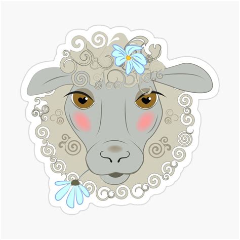 Cute Sheep Sticker By Minyanna Cute Sheep Vinyl Sticker Sheep