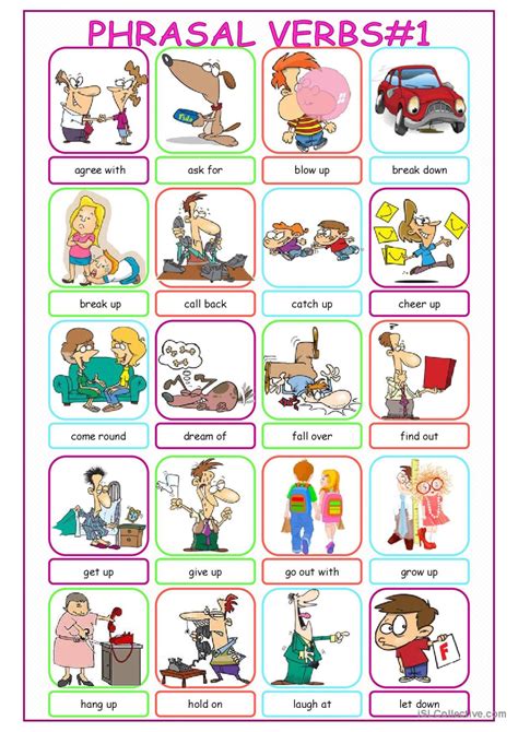 Phrasal Verbs Picture Dictionary 1 P English ESL Worksheets Pdf Doc