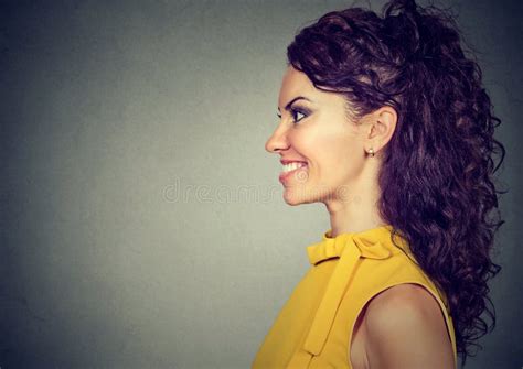 Side Profile Of A Happy Smiling Woman Stock Image Image Of People