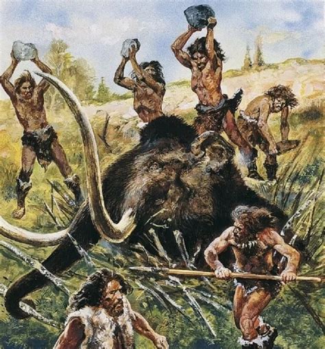 Create Meme Hunting Of The Ancient Man Mammoth Hunt Primitive People