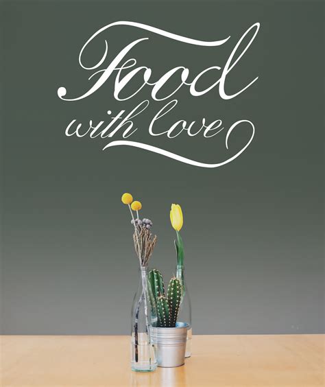 Food With Love Quote Text Art Wall Art Company